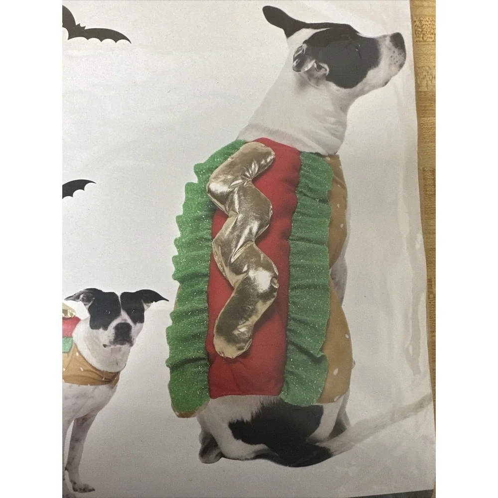 Dog Costume Hot Dog Costume For Dog Size 20-50 Lbs Vibrant Life Halloween NEW